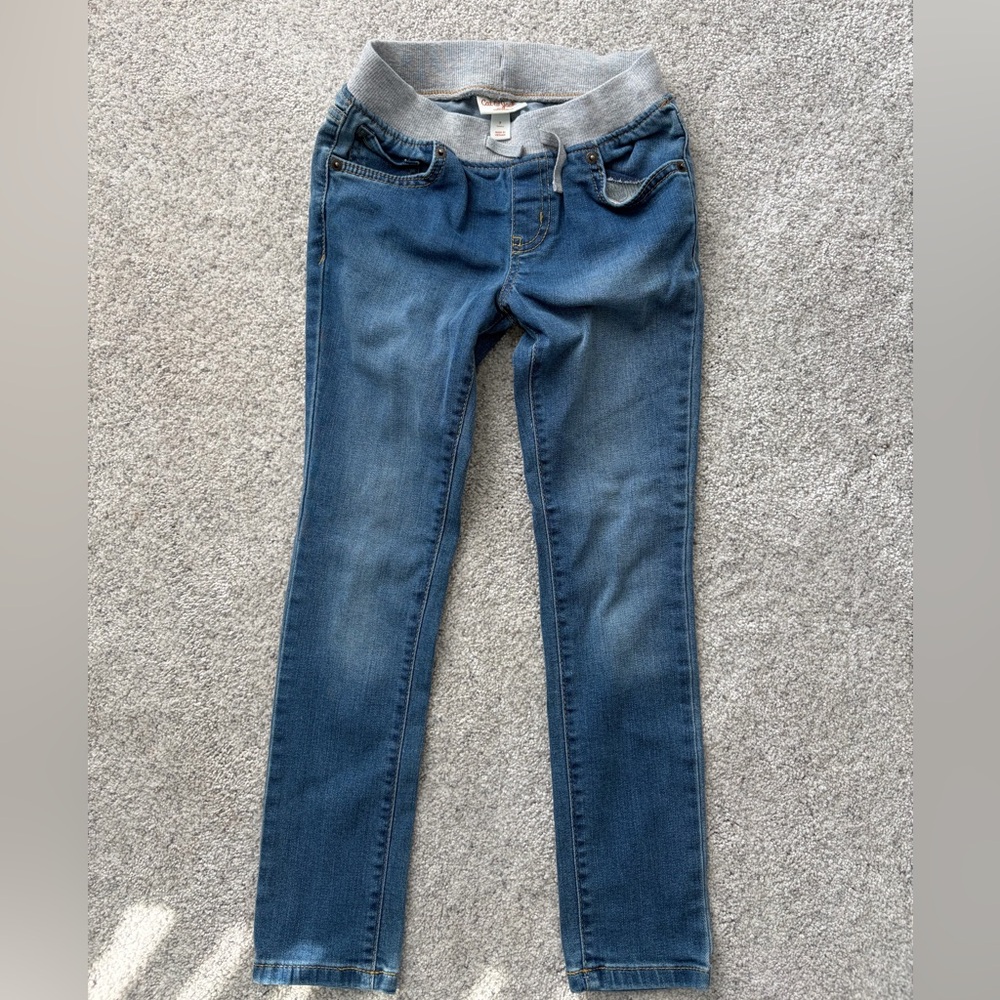 Cat & Jack Slim Jogger-Style Girl’s Jeans in Blue with Elastic Waistband